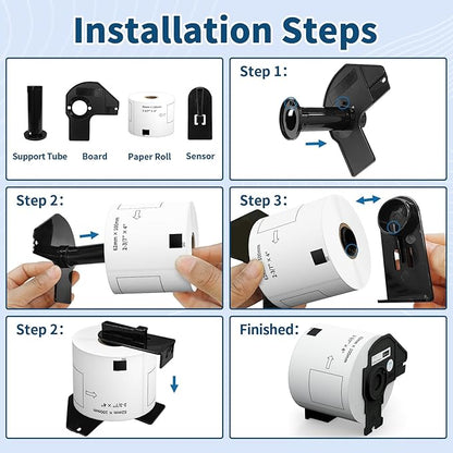 12 Rolls 2.4" x 3.9" Shipping Labels Replacement for Brother DK-1202, 3600 Labels, 1 Detachable Frame, Compatible with Brother QL Printers, Clear & Durable Adhesive