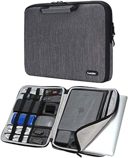 iCozzier Handle 11-11.6 Inch Laptop and iPad Case/Electronic Accessories Storage Bag 11”Laptop Sleeve for Ultrabook/Notebook/Netbook/MacBook - Grey