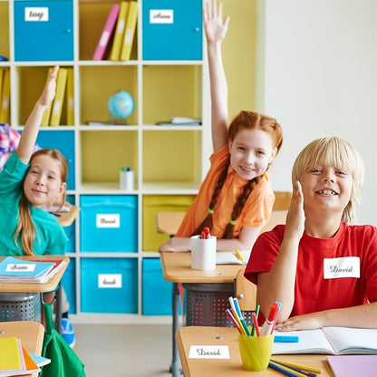 Name Tag Stickers,3.5" x 2.25" White Labels,Waterproof/Oil/Tear Resistant/Ink Won't Smudge (260pcs,1 Roll)