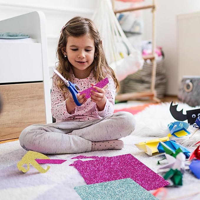 Simetufy Glitter Cardstock Paper, 60 Sheets 20 Colors, Colored Cardstock for Cricut, Premium Glitter Paper for Crafts, A4 Glitter Card Stock for DIY Projects, Sparkly Paper for Card Making, 250 GSM