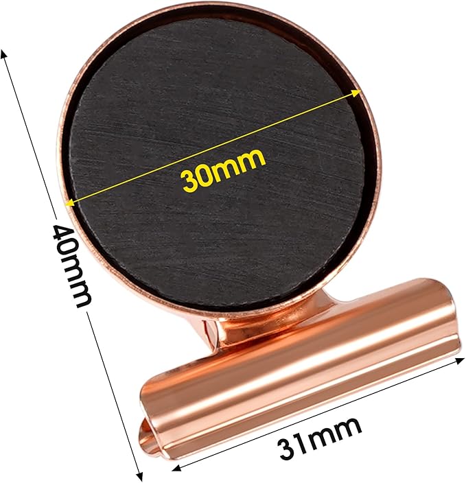 VNDUEEY 20 Pack Magnetic Clips Fridge Magnets with Clips, Refrigerator Magnet Clips, Magnet Clips for Whiteboard on Home& Office (Rose Gold)