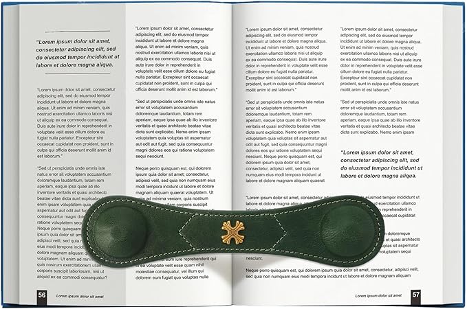 Book Weight Page Holder Heavy Genuine Leather Book Open Holder for Men Women Cookbook Weighted Bookmarks Gift for Writer Reader (02Bookmark Page Holder-Green)