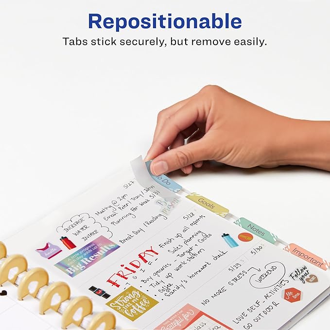 Avery Ultra Tabs Bundle, Chic Numbers 1-12 and Planner Tabs, 1" x 1.5" Mini Tabs and 2.5" x 1" Margin Tabs, 2-Side Printed, 60 Sticky Tabs (74901)