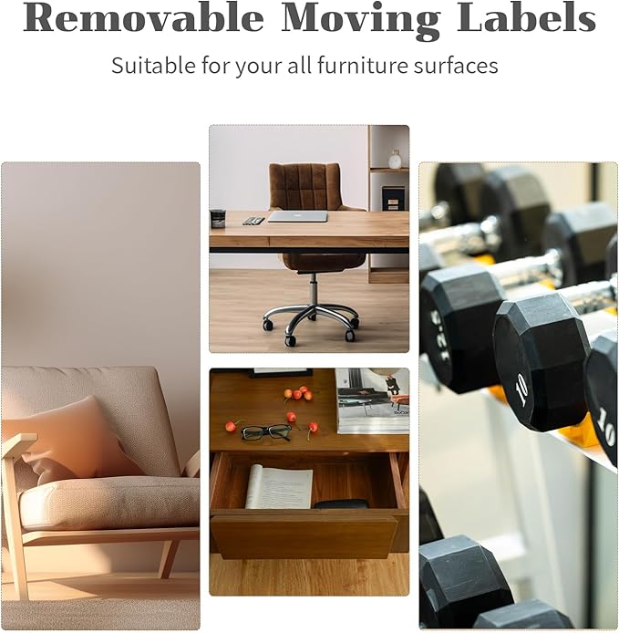 2” x 3’’ Removable Waterproof Home Moving Box Packing Labels for 1/2/3/4 Bedroom Rooms, 9 Designs Color-Coded Moving Stickers Including Fragile 、Heavy and Blank Labels (300 Labels)