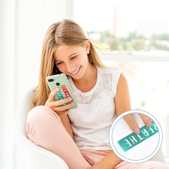 50PCS Calm Strips for Anxiety Sensory Stickers Calm Stickers for Relieve Adults Kids Teens Fidgets Stress Office&Classroom Supplies Anxiety Relief Items with Tactile Textured Surface Patterns(Sea)