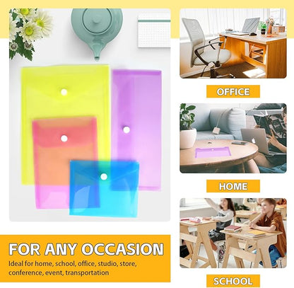 Vmiapxo 40 Pack Multi-Color Stamp and Die Storage Pockets, Reusable Rainbow Small Plastic Envelopes Waterproof Sticker Organizer Receipt Holder Photo Storage Folders (Mixed Size)