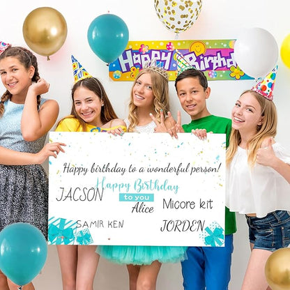 Jumbo Birthday Card, 22 x 14 Inch Extra Large Greeting Card with Envelope for Her, Happy Birthday Giant Guest Book, Oversize Birthday Party Signs Decorations Supplies for Women Girls Wife Mother