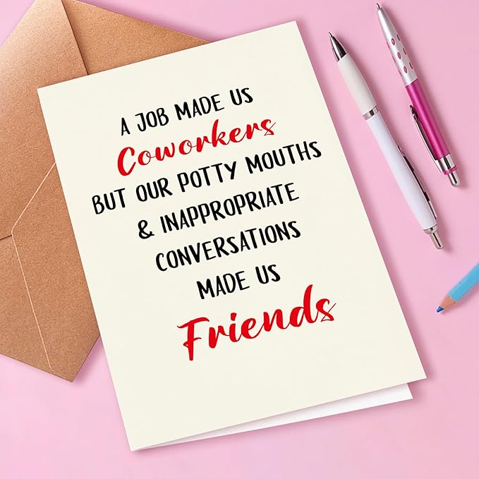 Funny Farewell Card, A Job Makes Us Coworkers, Friends, Perfect For Coworkers, Bosses, Funny Leaving Cards for Him and Her, Leave A greeting Card for Your Best Friend At Work
