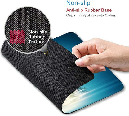 White Lotus Mouse Pad,Cute Floral Mouse pad,Custom Small Mouse Pads with Designs,Portable Office Non-Slip Rubber Base Wireless Mouse Pad for Laptop