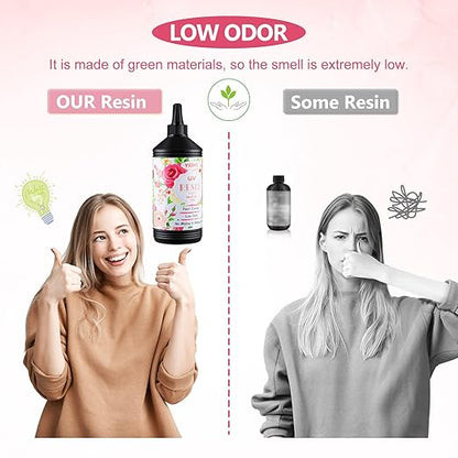 1000g UV Resin -Upgraded Crystal Clear Hard UV Fast Curing Epoxy Resin Supplies with Mat for Craft Jewelry Making 1KG