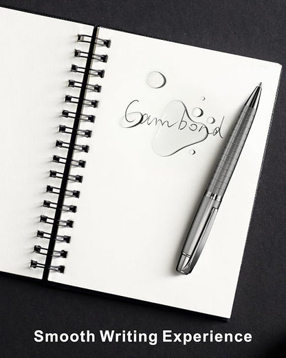 Cambond Ballpoint Pens Black Pens - Bulk Pens Metal Pen for Journaling Gift Business Men Police Flight Attendants 1.0 mm Medium Point Nice Pens, 3 Pens with 6 Refills (Gun Black)