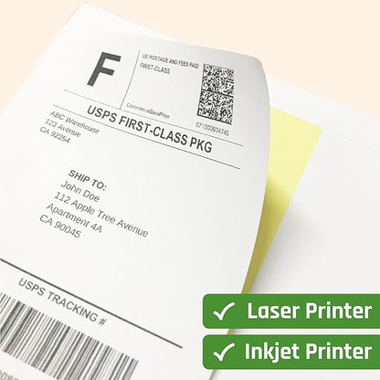 (2" x 4") 200 Sheets, Printable White Sticker Labels, Laser/Inkjet Printing - Matte, 10 per Page
