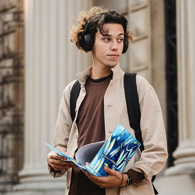 Dragonfly PU Leather Padfolio Clipboard Notepad with Pen Loop and Elastic Strap Interview/Resume Document Organizer for Business School Office