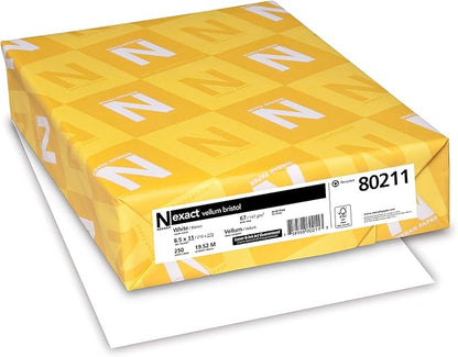 Neenah Exact Vellum Bristol Cardstock, 8.5" x 11", 67 lb/147 GSM, Blue, 250 Sheets (Pack of 1) (81328)