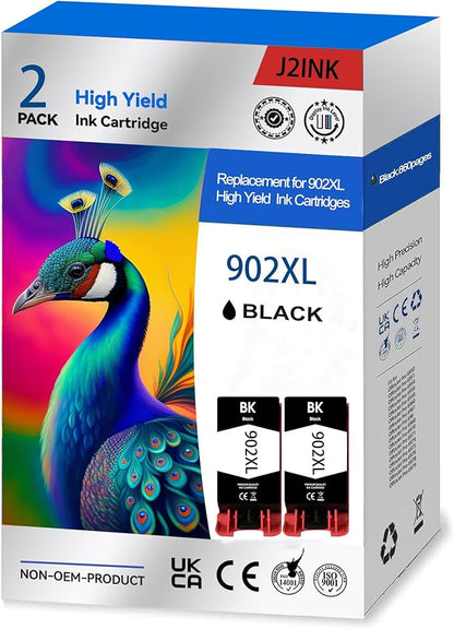 902XL 902 Ink Cartridges for HP Printers Replacement for HP 902XL 902 XL HP902XL/902 HP902XL Black Printer Ink Cartridges Combo Pack for HP Officejet Pro 6978 Ink Cartridges Work for 6968 6958 6970