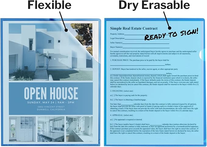 Dunwell Clear Plastic Folder Sleeves (12 Pack, Assorted Colors), Transparent Project Folders, Acid-Free Poly Sleeves, File Jackets for Letter Size Paper, Plastic L-Sleeves for 8.5x11 Documents