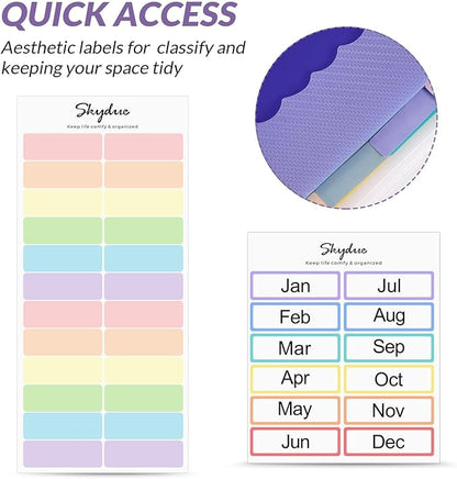 SKYDUE Accordion File Organizer, 12 Pockets File Folders, Letter Size Expanding File Folder with Colored Tabs and Expandable Cover (Transparent)