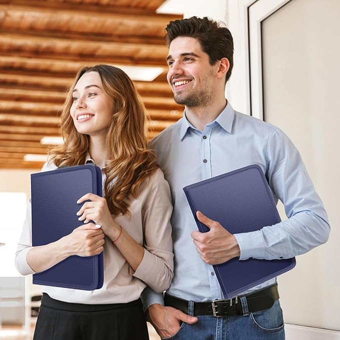 Fireproof Accordion File Organizer, Portable Expanding File Folder with Waterproof Zipper&Labels, Blue Document Organizer with 13 Pockets, File Organizer for Important Document/Paper Storage