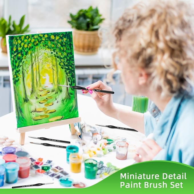 Detail Paint Brushes Set,15pcs Miniature Paint Brushes for Fine Detailing, Art Painting, Micro Detail Paint Brush for Acrylics,Oils, Watercolors,Paint by Number,Models,Face, Nail,Craft,Figurine,40k