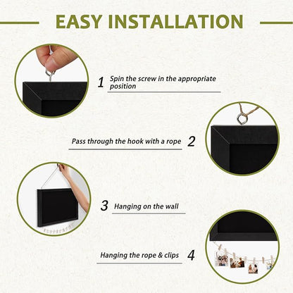 Double-Sided Black Cork Board with Linen, 36" x 24" Hanging Wood Framed Large Bulletin Board, Picture Display Vision Board Kit Corkboards for Wall Room School Office Decor, 20 Pushpins