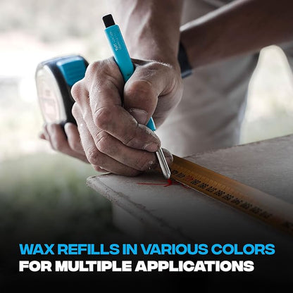 OX Tools Tuff Carbon Marking Pencil Replacement Lead 10-Pack with Red, Blue & White Lead, 2.88 mm lead - Designed For Tile Marking, OX-P503204