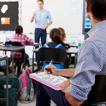 Piasoenc Clipboard with Storage, 8.5 x 11 Organization Box with Pen Holder and A4 Legal Paper Folder, Heavy Duty Plastic, Folio & Side-Opening, Low Profile Clip, for Teachers, Lawers, Deep Pink