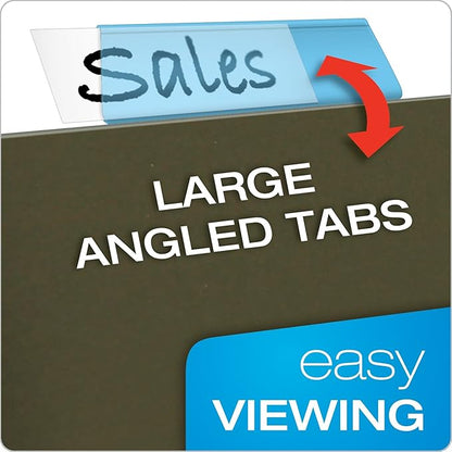 Pendaflex 42BLU Hanging File Folder Tabs, 1/5 Tab, Two Inch, Blue Tab/White Insert (Pack of 25)