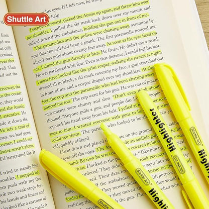Shuttle Art 70 Pack Highlighters, Yellow Highlighters with Versatile Chisel Tip, Highlighter Markers Bulk in Vibrant Color for Highlighting as Office, School Supplies