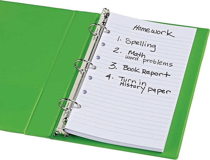 Avery Mini Binder Filler Paper for 3 Ring Binders or 7 Ring Binders, College Ruled, 5.5" x 8.5", 100 Sheets (14230)