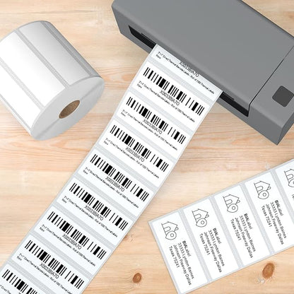 12 Rolls 3" X 1" Address Labels, 1300/Roll - Direct Thermal Labels Compatible with Zebra & Rollo Printers