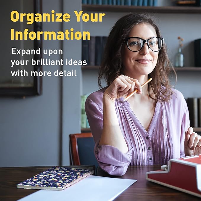 Sweetzer & Orange S&O Cute Spiral Notebooks - College Ruled Spiral Notebook with Pockets - Hardcover Notebook for Women - Cute Notebooks for School & Journal - 80 Double-Sided Pages, 6.25" x 8.25”