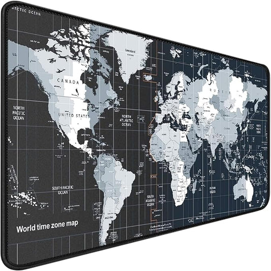 Large Desk Pad Gaming Mouse Pad,Extended Keyboard Mouse Mat Desk Pad with Non-Slip Rubber Base & Stitched Edge for Computers Laptop Desk Home Office Accessories,Map Pattern