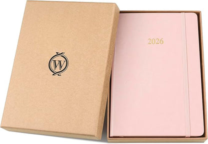 Wykeham's Executive 2026 Daily Journal Planner – US Public Holidays & Format – Customization Available (Rose, 8.5"×5.5")