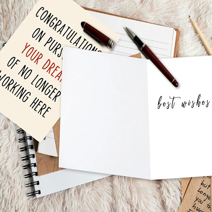 Asmallgf Funny Retirement Card Gifts for Boss Coworker, Humor Leaving Farewell Card for Women Men, Goodbye Gifts, Resignation Card