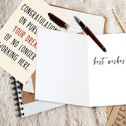 Asmallgf Funny Retirement Card Gifts for Boss Coworker, Humor Leaving Farewell Card for Women Men, Goodbye Gifts, Resignation Card