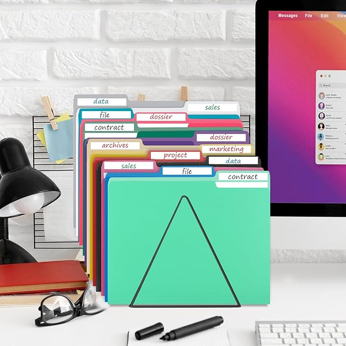 18 Packs Red File Folders - Colored File Folders Letter Size,1/3 Cut Tab File Folders for Documents, Folder for Filing Cabinet,Office Supplies Folders