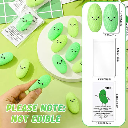 HyDren Christmas Emotional Stress Ball Gifts Bulk Cute Pickle Squeeze Mini Stress Relief Ball Gift Employee Appreciation Gifts Inspirational Cards Students