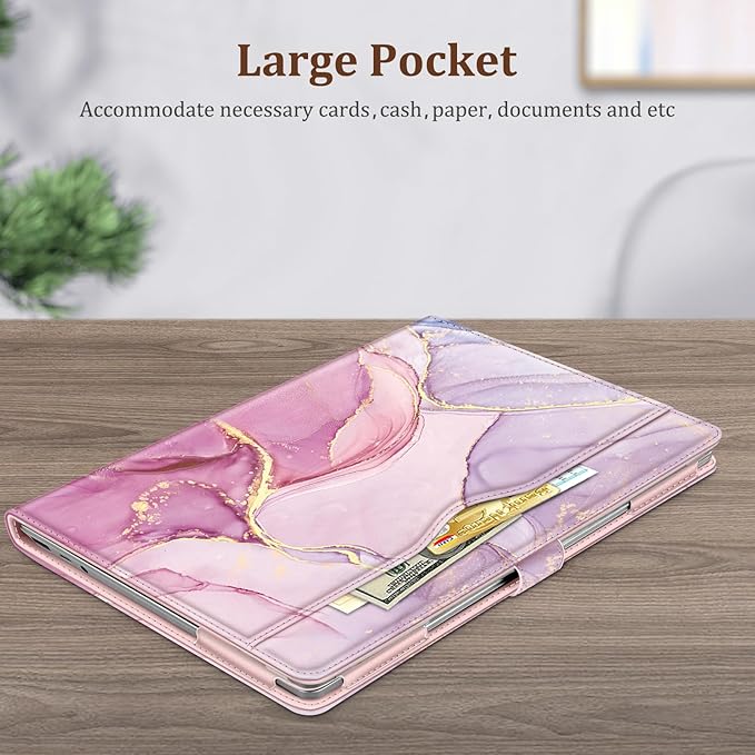 Fintie Sleeve Case for 12.4 Inch Microsoft Surface Laptop Go 3/2/1 (Model: 2013/1943), Premium PU Leather Protective Folio Book Cover with Large Pocket (Dreamy Marble)