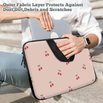 Universal Tablet Laptop Sleeve Case 10 inch, Pink Cherry Slim Carrying Case Durable Handbag Travel Laptop Bag for 7 to 10-inch Laptops/Notebook/Kids Tablet/ipad/eBook Readers