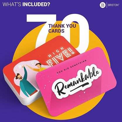 70 Kudos Cards - Thank You Appreciation & Recognition Blank Back Postcard – School Lunch Box Kids Notes – Business Employee Motivational Affirmation Bulk Gift – Teacher Reward Inspirational