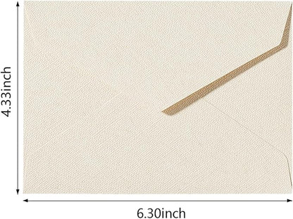 Tuhangcc Stationery Writing Paper and Envelopes Set with Jute Rope 4 X 6 for Writing Letter, (20 Best Paper with 10 Heavyweight envelopes),by Better Gift Office Products (Ivory White)