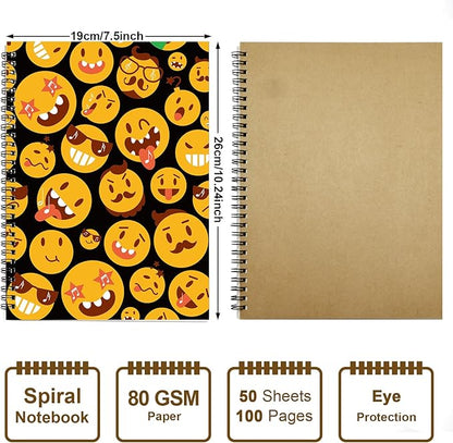 MAXCURY Blank Sheet Music Composition Manuscript Staff Paper Art Music Notebook Black 100 Pages 26x19cm (FunnyEmojis/Black)