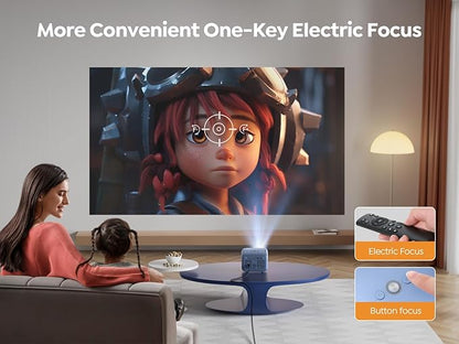 [Electric Focus] YABER Mini Projector with 5G WiFi and Bluetooth 5.2,18000 Lumen 1080P Portable Projector Support ±40° Keystone Correction,Outdoor Projector for Phone/ TV Stick/Laptop/PS5(Blue）