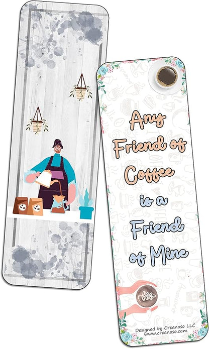 Creanoso Funny Barista Quotes Bookmarks (5-Sets X 6 Cards) – Daily Inspirational Card Set – Interesting Book Page Clippers – Great Gifts for Adults and Professionals