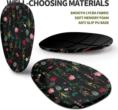 Hokafenle Ergonomic Mouse Pad Wrist Support, Terraced Slope Carpal Tunnel Wrist Pad for Mouse with Unibody Memory Foam, Wrist Rest Pain Relief Mousepad (Flower Vine, 11.8x7.9 in)