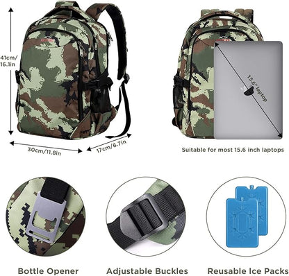OUTXE Cooler Backpack Insulated 22L Lunch Backpack Cooler Bag Daily Backpack Work-Camo