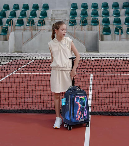 UNIKER Rolling Backpack with Wheels for Travel, Roller Backpack for Women, Wheeled Laptop Bag Fits 15.6 Inch Notebook