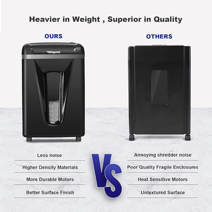 P-5 High-Security Micro-Cut Shredder (2x12mm, 58dB) – 9 Sheets, 2.4m/min, Shreds CDs/Credit Cards, 5.8Gal Bin for Home/Office