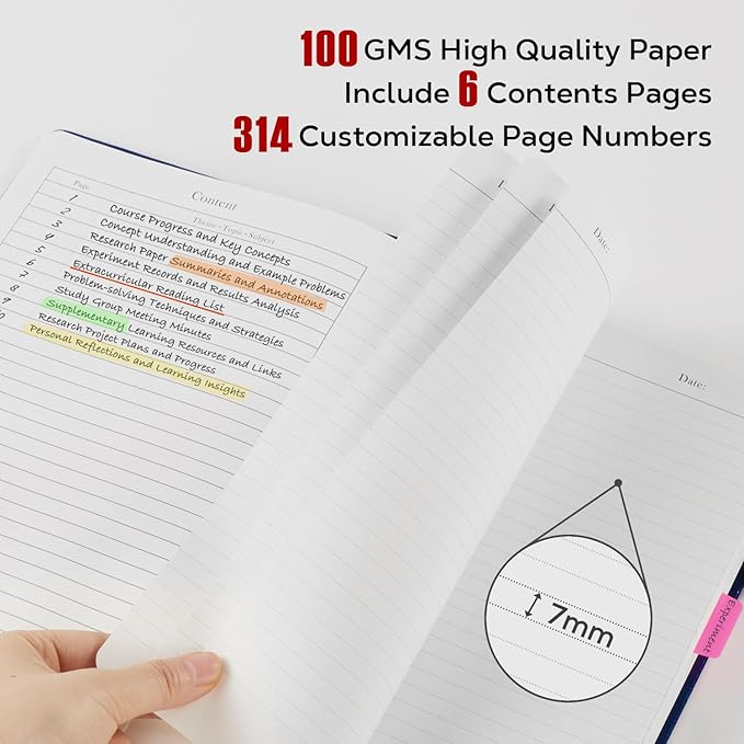 Lined Thick Journal Notebook for Writing Women Men, 320 Pages, Medium 5.7 inches x 8.4 inches, Hardcover Leather Notebook with 100 gsm Thick Paper, Burgundy