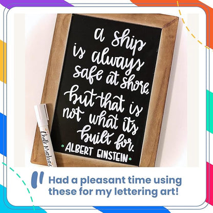 Chalkola White Chalk Markers for Blackboard, Chalkboard Sign, Window, Bistro, Car, Glass (5 Pack 6mm) - Liquid Chalkboard Markers Erasable - Paint Chalk Pens Washable Ink Reversible Tip